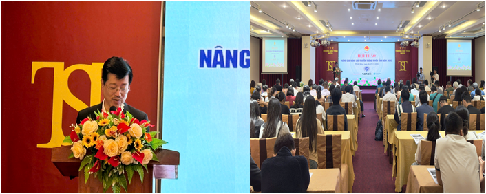 Nhà báo Vũ Mạnh Cường - Giám đốc Trung tâm Truyền thông GDSK Trung ương phát biểu khai mạc tại Hội thảo