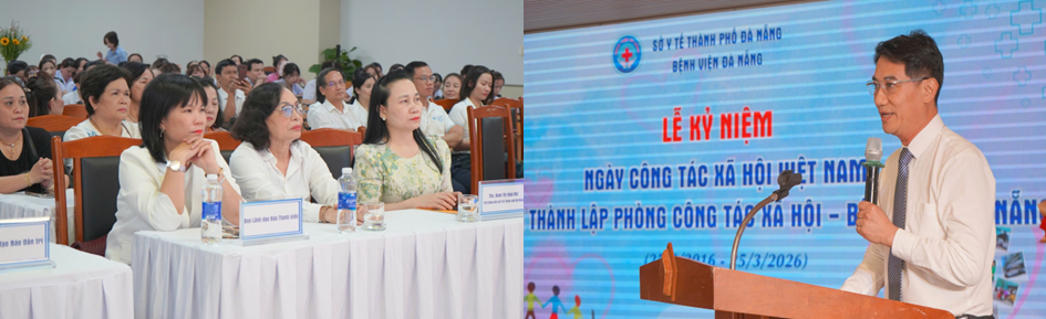      TS.BS. Lê Đức Nhân - Giám đốc Bệnh viện Đà Nẵng phát biểu tại buổi lễ.